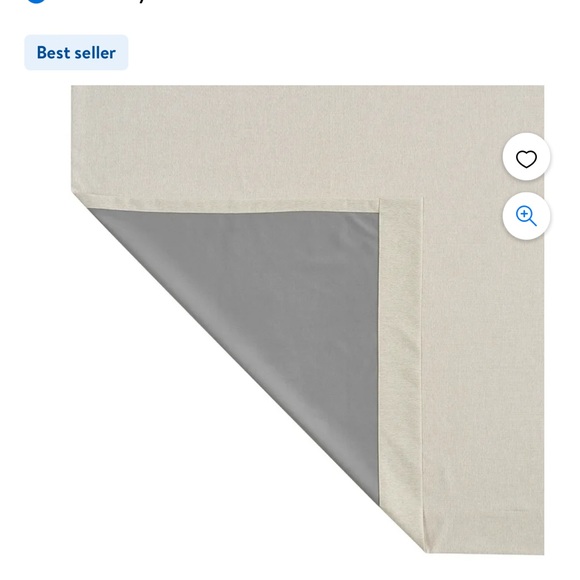 Mainstays Solid Linen Look Blackout Rod Pocket Curtain Panel Pair - Picture 6 of 7